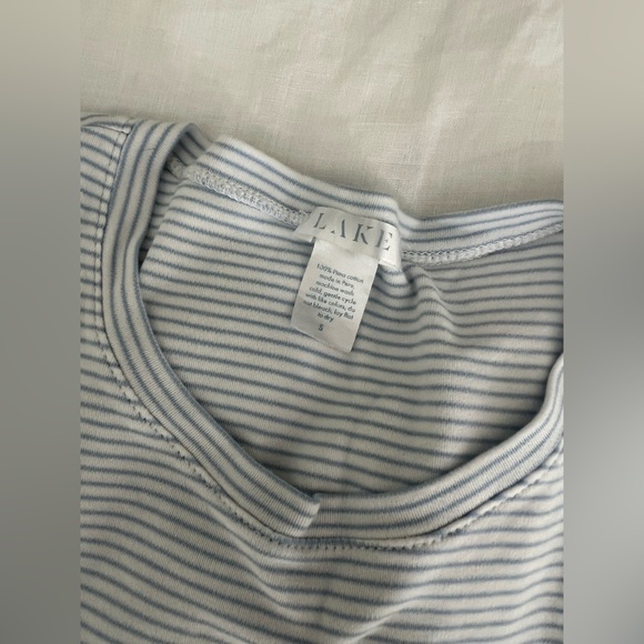 LAKE Pima crew short set in blue stripe - Picture 2 of 7